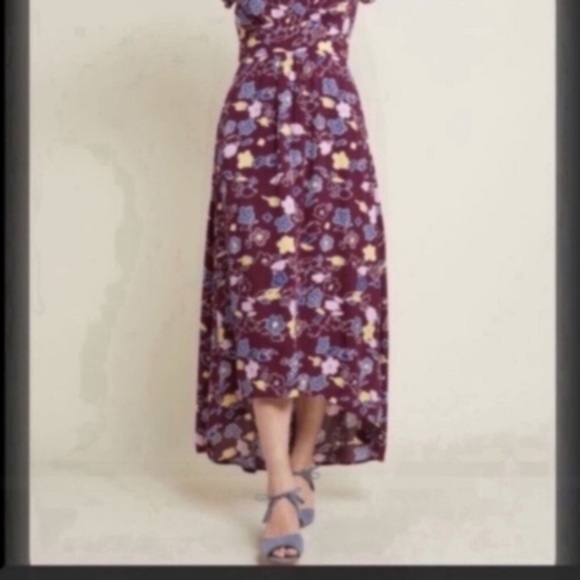 Modcloth Burgundy Retro High Low Dress - Picture 2 of 13